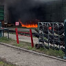 На станции под Саратовом горит вагон